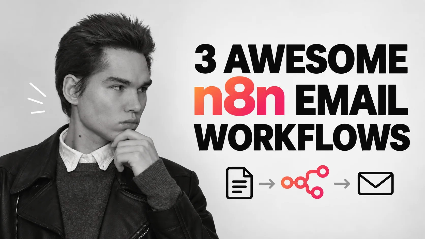 Viktor beside the title 3 awesome n8n email workflows