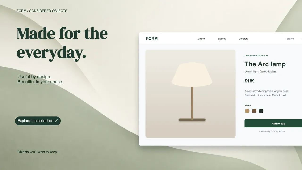 Un banner del sitio web de la tienda